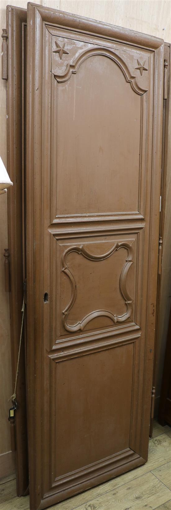 A pair of 19th century armoire doors W.69cm